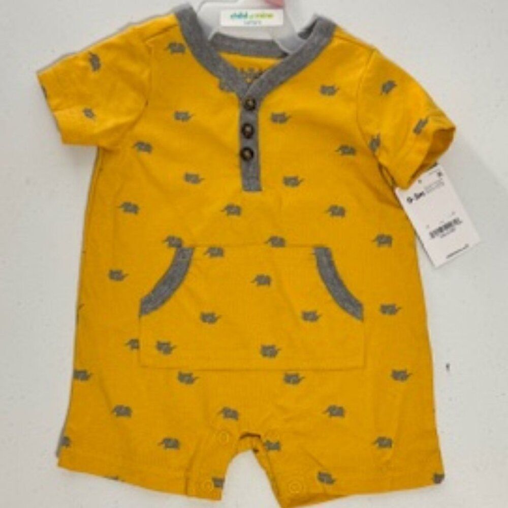 Children's Child of Mine Onesie Elephant Color Yellow 0 to 3 Months